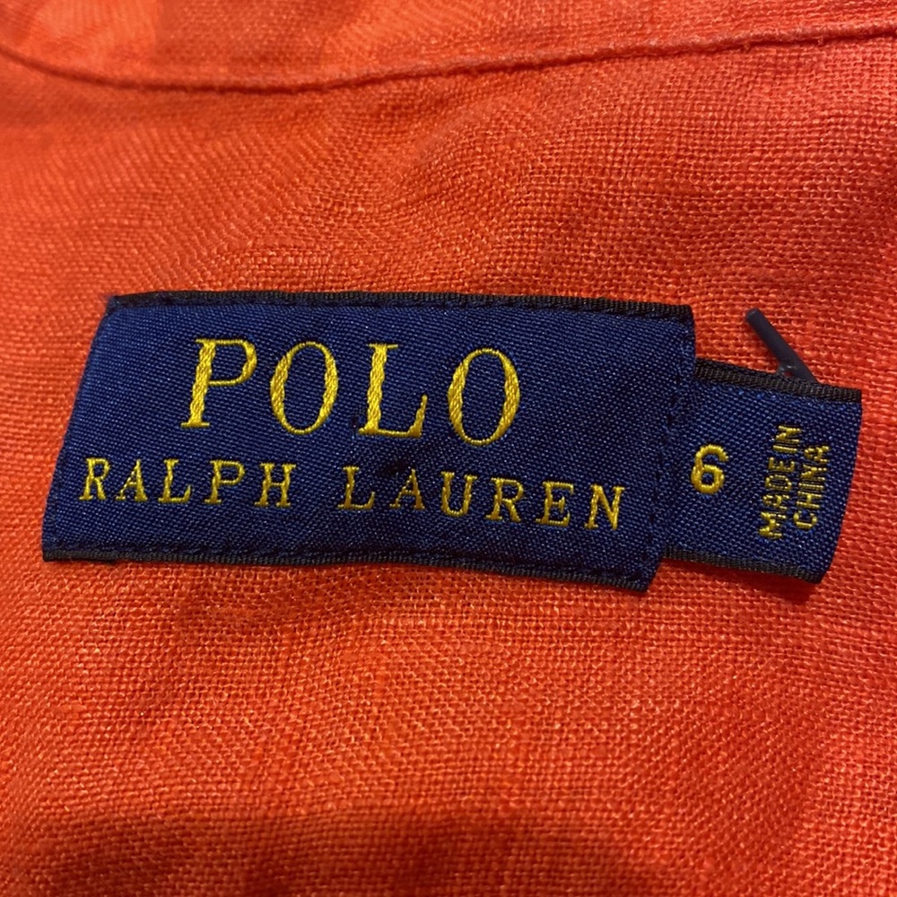 Polo Ralph Lauren size 6 button down linen shirt - Picture 8 of 11